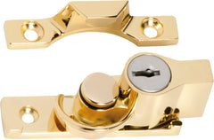 Sash Fastener Locking Narrow Zinc Alloy Electroplated Brass