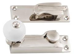 Sash Fastener Porcelain Ball Polished Nickel