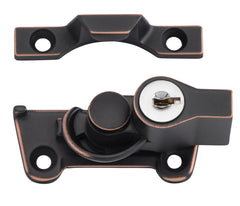 Sash Fastener Locking Wide Base Zinc Alloy Antique Copper