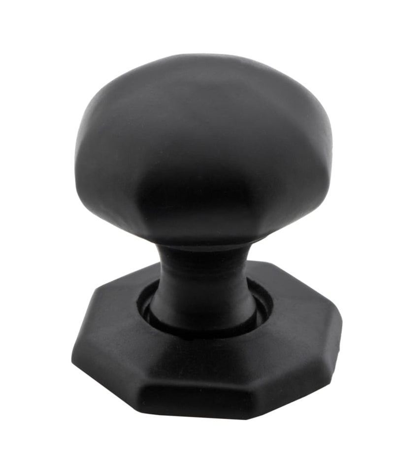 Cupboard Knob Octagonal Iron Matt Black 25mm