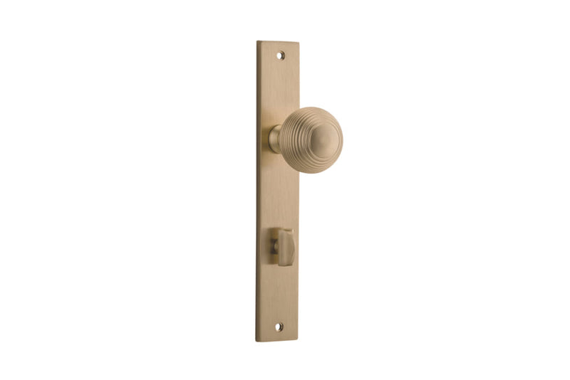Door Knob Guildford Rectangular Privacy Brushed Brass