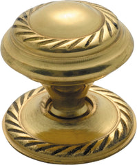 Cupboard Knob Sheet Brass Georgian Polished Brass 25mm