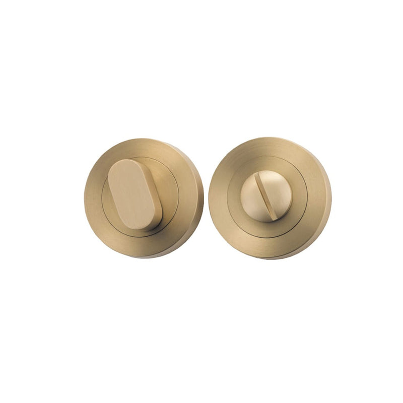 Privacy Turn Oval Concealed Fix Round Brushed Brass D52xP23mm