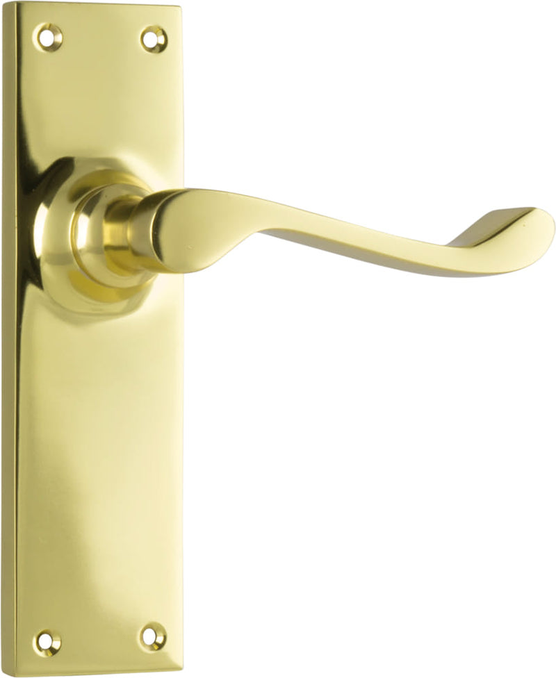 Door Lever Victorian Latch Pair Polished Brass