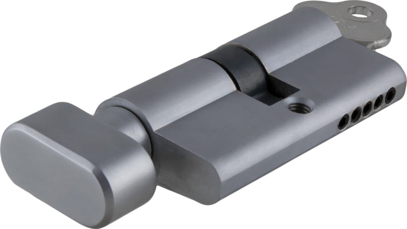 ** N/A - Limited Stock** Euro Cylinder Key Thumb 5 Pin Satin Chrome 60mm
