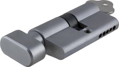 ** N/A - Limited Stock** Euro Cylinder Key Thumb 5 Pin Satin Chrome 60mm