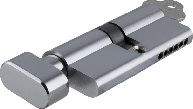 ** N/A - Limited Stock** Euro Cylinder Key Thumb 6 Pin Chrome Plated 70mm