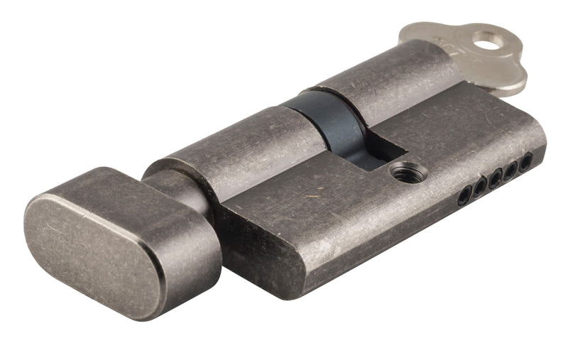 ** N/A - Limited Stock** Euro Cylinder Key Thumb 5 Pin Rumbled Nickel 60mm