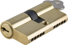 ** N/A - Limited Stock** Euro Cylinder Dual Function 5 Pin Polished Brass 65mm