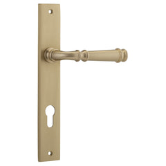 Door Lever Verona Rectangular Euro Brushed Brass