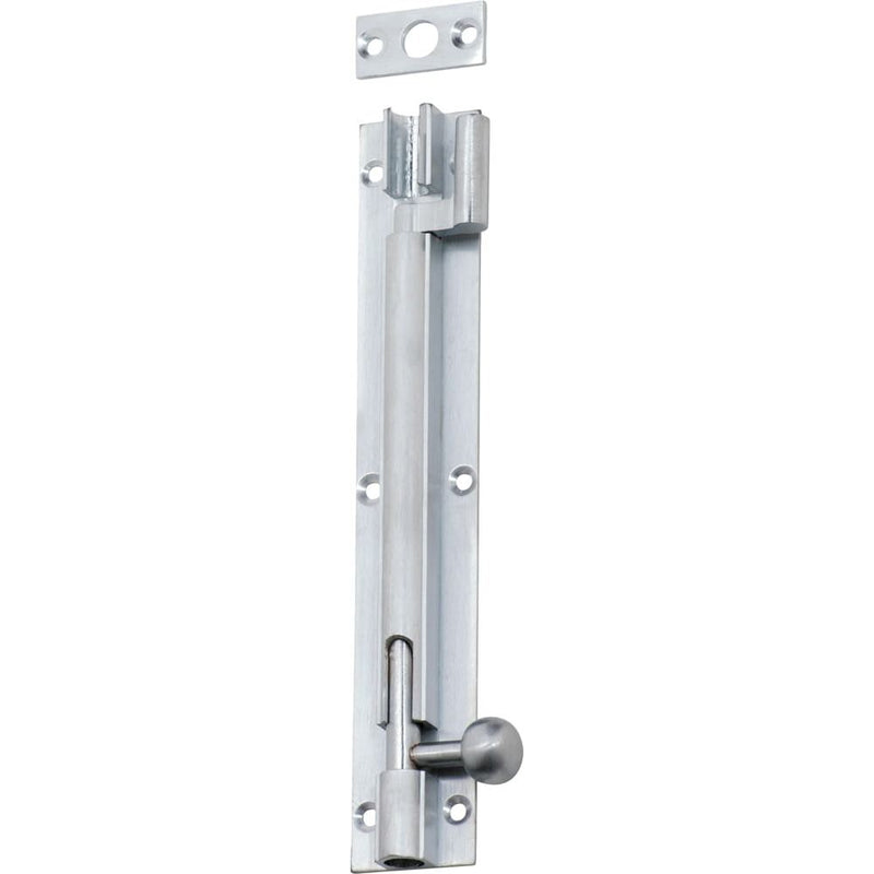 Barrel Bolt Offset Satin Chrome 150mm
