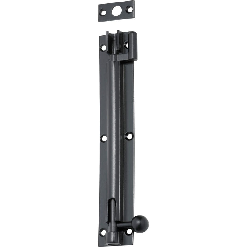 Barrel Bolt Offset Matt Black 150mm