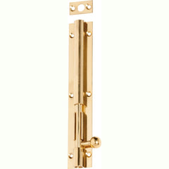 Barrel Bolt Long Throw Polished Brass 150mm