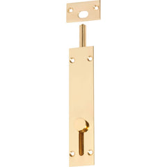 Barrel Bolt Reverse Polished Brass 150mm