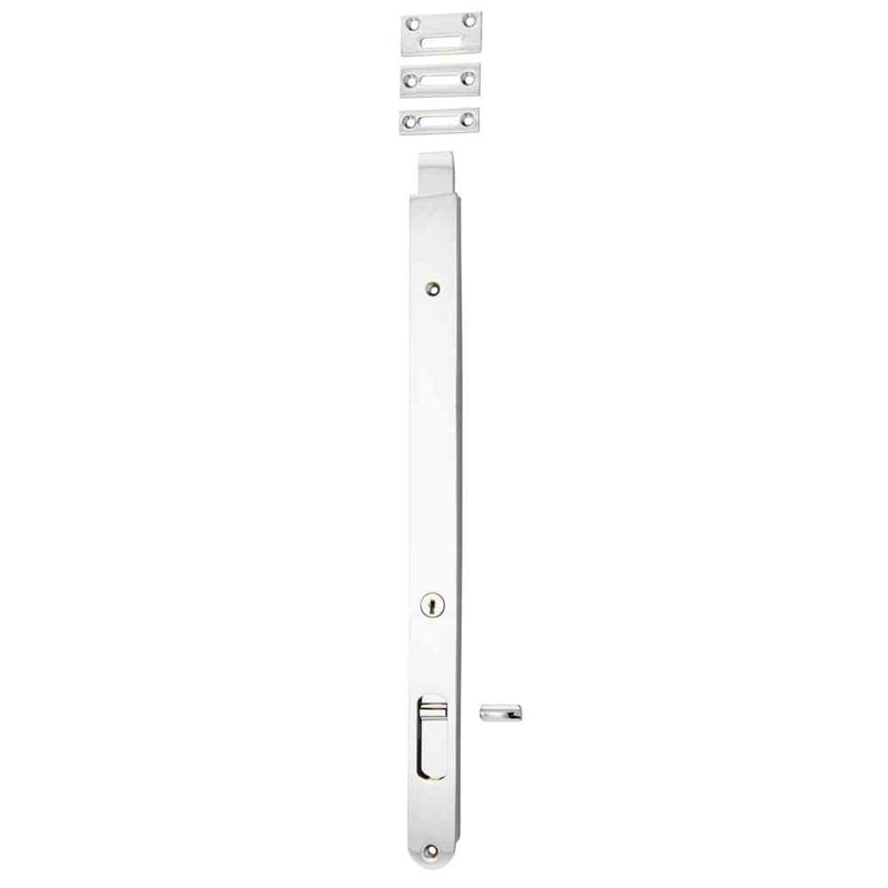 Flush Bolt Locking Polished Chrome 400mm