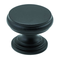 Cupboard Knob Flat Matt Black 25mm