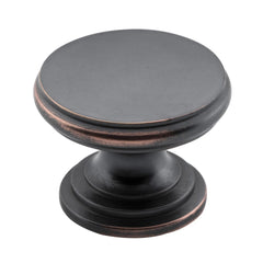 Cupboard Knob Flat Antique Copper 32mm