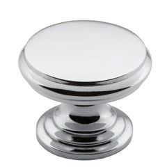 Cupboard Knob Flat Chrome Plated 32mm