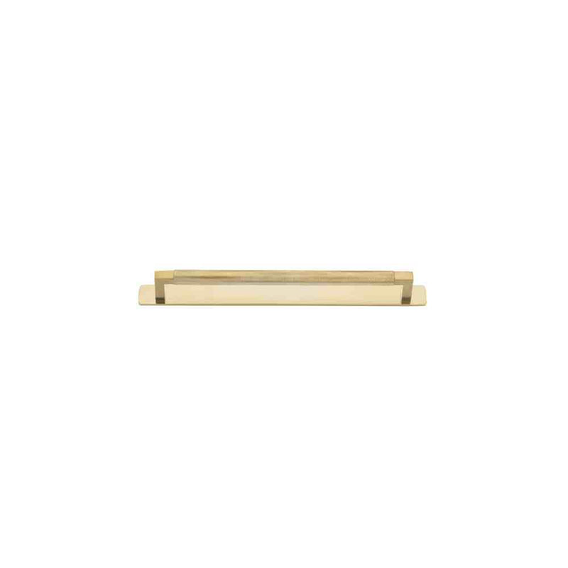 Cabinet Pull Brunswick With Backplate Brushed Gold PVD 256mm