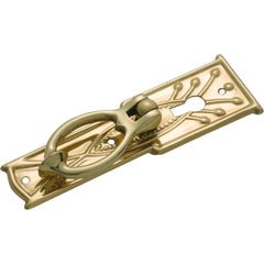Cabinet Pull Handle Sheet Brass Pedestal Edwardian Polished Brass