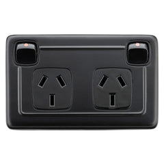 Socket Flat Plate Rocker Double Matt Black