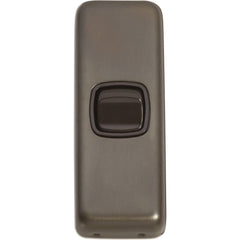 Switch Flat Plate Rocker 1 Gang Brown Antique Brass
