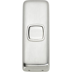 Switch Flat Plate Rocker 1 Gang White Satin Chrome