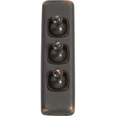 Switch Flat Plate Toggle 3 Gang Brown Antique Copper