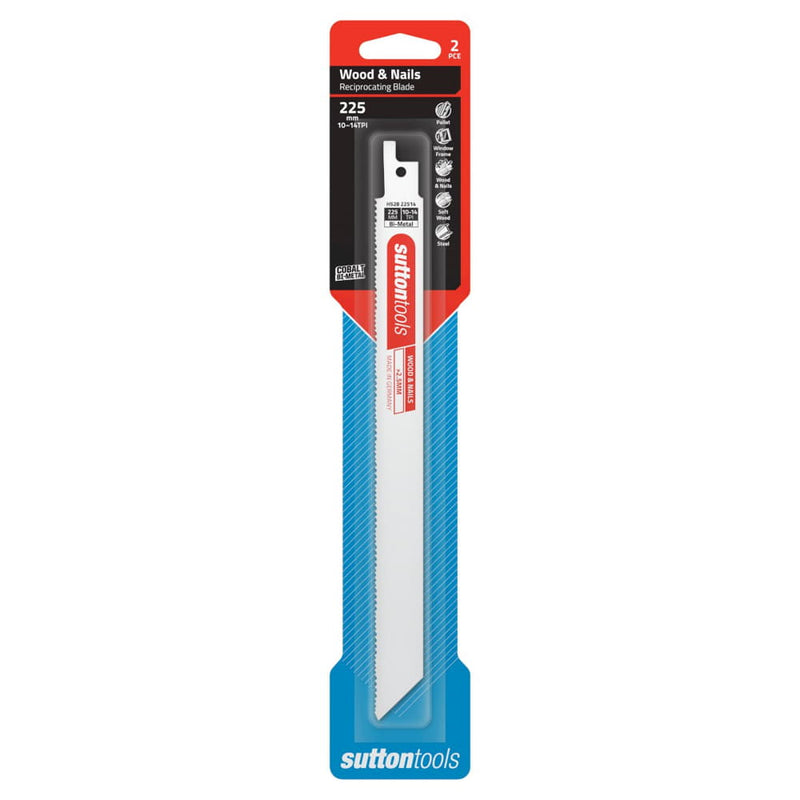 Recip Blade 225x19mm 10-14TPI 2pk Sutton