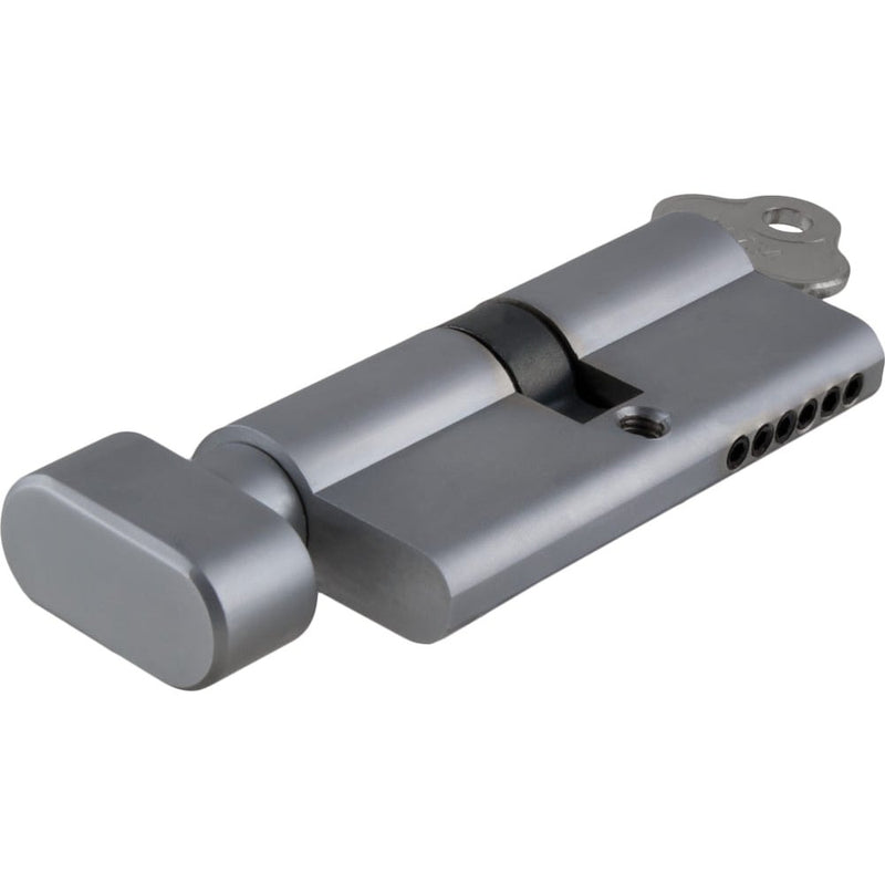 ** N/A - Limited Stock** Euro Cylinder Key Thumb 6 Pin Satin Chrome 70mm