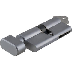 ** N/A - Limited Stock** Euro Cylinder Key Thumb 6 Pin Satin Chrome 70mm