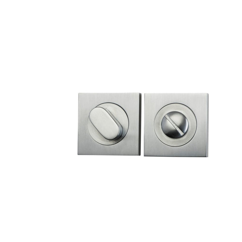 Privacy Turn Oval Concealed Fix Square Brushed Chrome