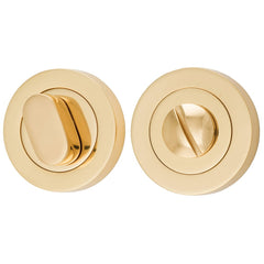 Privacy Turn Oval Concealed Fix Round Polished Brass D52xP23mm