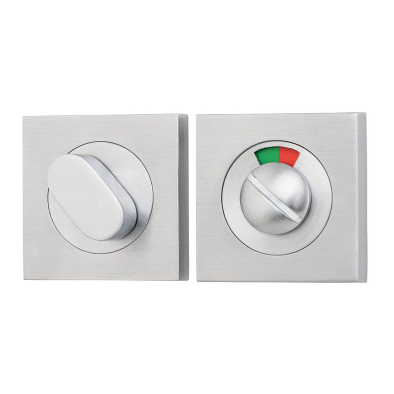 Privacy Turn Oval with Indicator Concealed Fix Square Brushed Chrome