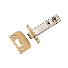 Tube Latch Split Cam Hard Sprung 'D' Striker Satin Brass Backset 70mm