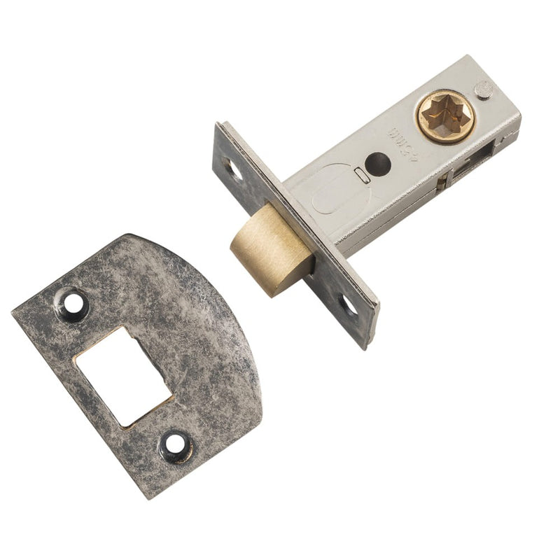 Tube Latch Split Cam Hard Sprung 'D' Striker Rumbled Nickel Backset 45mm