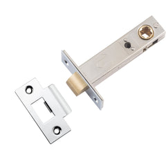 Tube Latch Split Cam Hard Sprung 'T' Striker Polished Chrome Backset 70mm