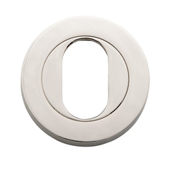 Escutcheon Oval Round Pair Polished Nickel