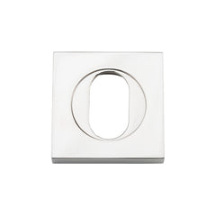 Escutcheon Oval Square Pair Polished Nickel