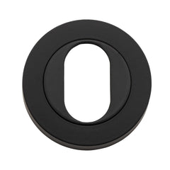 Escutcheon Oval Round Pair Matt Black D52xP10mm