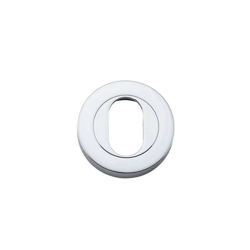 Escutcheon Oval Round Pair Polished Chrome D52xP10mm