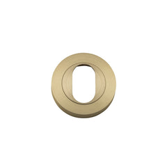 Escutcheon Oval Round Pair Brushed Brass D52xP10mm