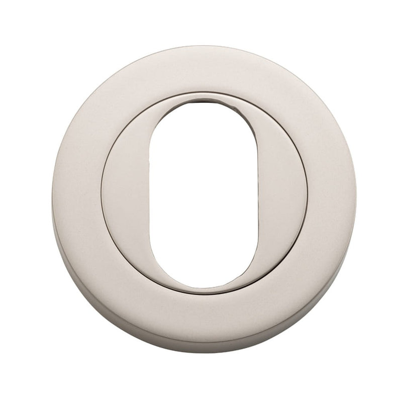 Escutcheon Oval Round Pair Satin Nickel D52xP10mm