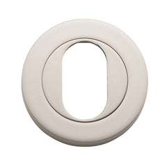 Escutcheon Oval Round Pair Satin Nickel D52xP10mm