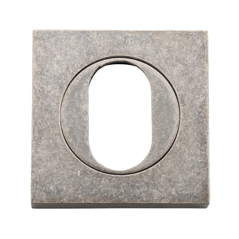 Escutcheon Oval Square Pair Distressed Nickel H52xW52xP10mm