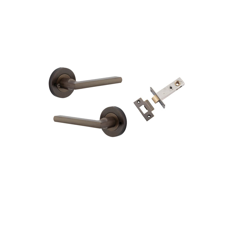 Door Lever Baltimore Round Rose Inbuilt Privacy Kit Signature Brass