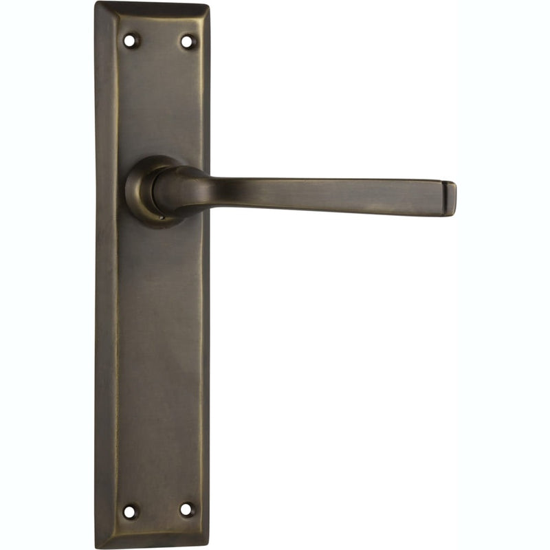 Door Lever Menton Latch Pair Antique Brass