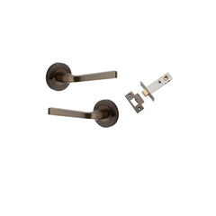Door Lever Annecy Round Rose Inbuilt Privacy Kit Signature Brass
