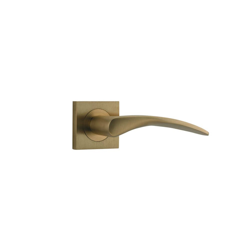 Door Lever Oxford Square Rose Brushed Brass