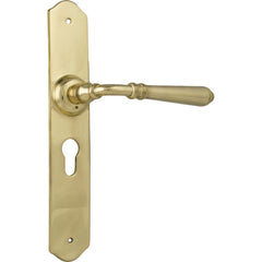 Door Lever Reims Euro Pair Polished Brass